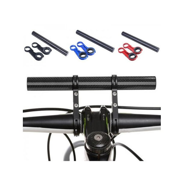 Phone Bracket for Bike Light Bicycle Handlebar Extender Double Frames Carbon Fibre Extension Mount Holder Space Saver with Double Clamps Speedometer GPS